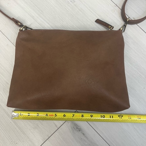 Joy Susan Crossbody Shoulder Vegan Leather Brown Purse - Picture 6 of 7